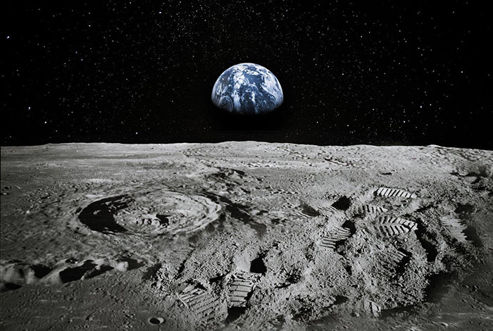 view of the planet earth from the perspective of the moon